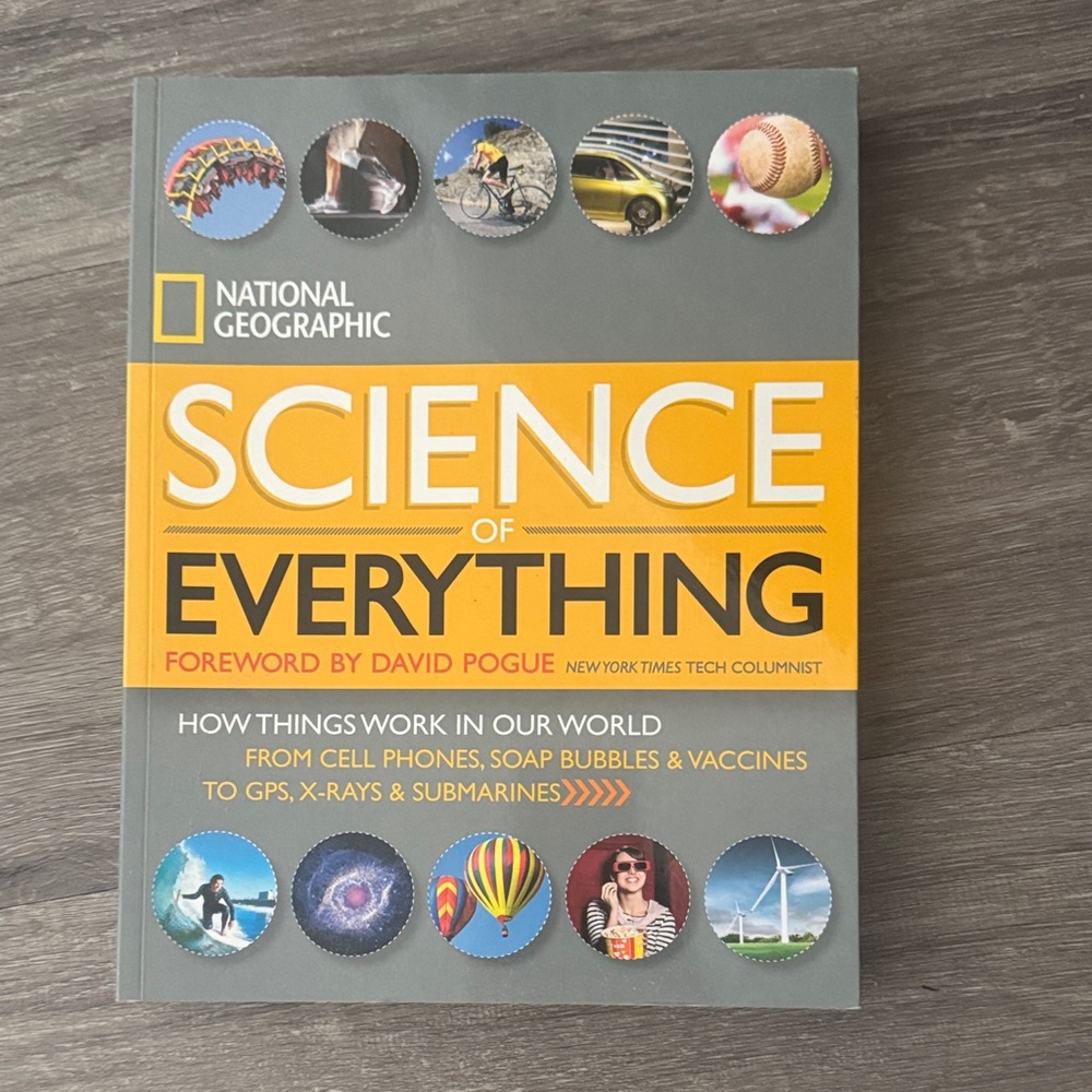 National Geographic Science of Everything - Vibrant Yellow and Gray Cover